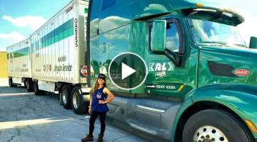 Filipina/Female Truck Driver Connecting Double Trailers